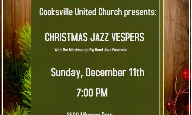 Don’t miss Christmas Jazz Vespers with Mississauga Big Band Jazz Ensemble!